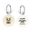 Cocopup Personalised Id Tags-Personalised Dog Cartoon ID Tag - Cable Knit Vanilla Puppuccino