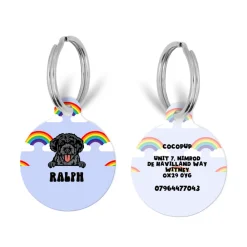 Cocopup Personalised Id Tags-Personalised Dog Cartoon ID Tag - Over the Rainbow
