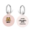 Cocopup Personalised Id Tags-Personalised Dog Cartoon ID Tag - Pink Heart