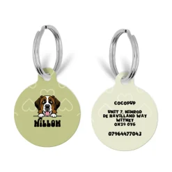 Cocopup Personalised Id Tags-Personalised Dog Cartoon ID Tag - Sage Heart