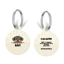 Cocopup Personalised Id Tags-Personalised Dog Cartoon ID Tag - Nude Chic Leopard
