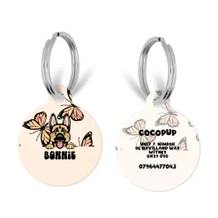 Cocopup Personalised Id Tags-Personalised Dog Cartoon ID Tag - Boujee Butterfly