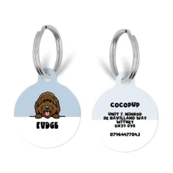 Cocopup Personalised Id Tags-Personalised Dog Cartoon ID Tag - Blue