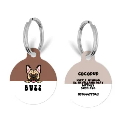 Cocopup Personalised Id Tags-Personalised Dog Cartoon ID Tag - Brown