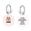 Cocopup Personalised Id Tags-Personalised Dog Cartoon ID Tag - Ditsy Floral Pink
