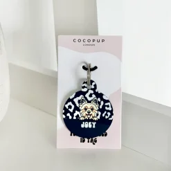 Cocopup Personalised Id Tags-Personalised Dog Cartoon ID Tag - Black Leopard