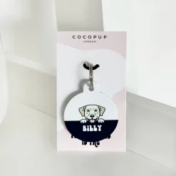 Cocopup Personalised Id Tags-Personalised Dog Cartoon ID Tag - Black