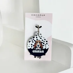 Cocopup Personalised Id Tags-Personalised Dog Cartoon ID Tag - Monochrome Spots