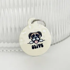 Cocopup Personalised Id Tags-Personalised Dog Cartoon ID Tag - Nude Chic Leopard