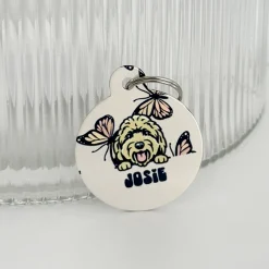 Cocopup Personalised Id Tags-Personalised Dog Cartoon ID Tag - Boujee Butterfly