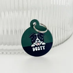 Cocopup Personalised Id Tags-Personalised Dog Cartoon ID Tag - Khaki