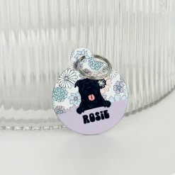 Cocopup Personalised Id Tags-Personalised Dog Cartoon ID Tag - Pastel Flowers