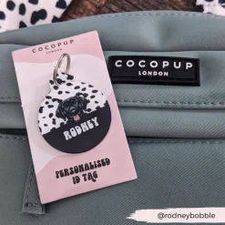 Cocopup Personalised Id Tags-Personalised Dog Cartoon ID Tag - Monochrome Spots