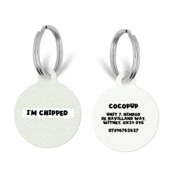 Cocopup Cat Id Tags | Id Tag-Personalised Text ID Tag - Sage Tweed