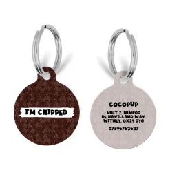Cocopup Personalised Id Tags | Cat Id Tags-Personalised Text ID Tag - Cable Knit Hot Coco