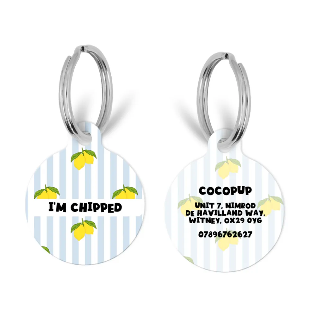 Cocopup Personalised Id Tags-Personalised Text ID Tag - Living La Vida Lemon