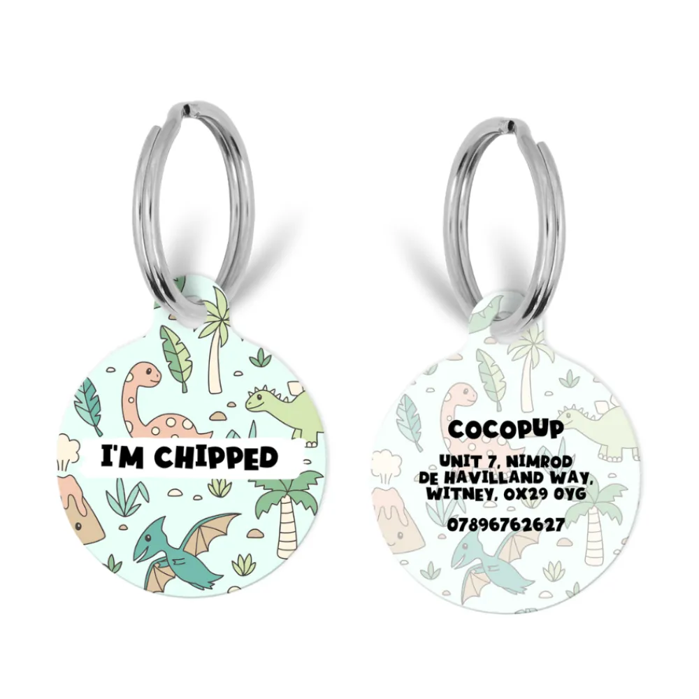 Cocopup Personalised Id Tags | Cat Id Tags-Personalised Text ID Tag - Dinopaws