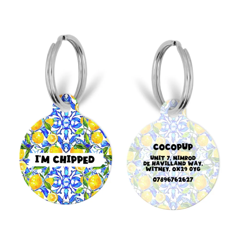 Cocopup Personalised Id Tags | Cat Id Tags-Personalised Text ID Tag - Amalfi Lemon