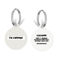 Cocopup Personalised Id Tags | Cat Id Tags-Personalised Text ID Tag - Brown Tweed