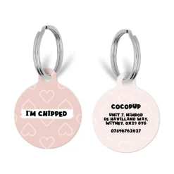 Cocopup Personalised Id Tags | Cat Id Tags-Personalised Text ID Tag - Pink Heart