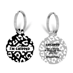 Cocopup Personalised Id Tags-Personalised Text ID Tag - Black Leopard