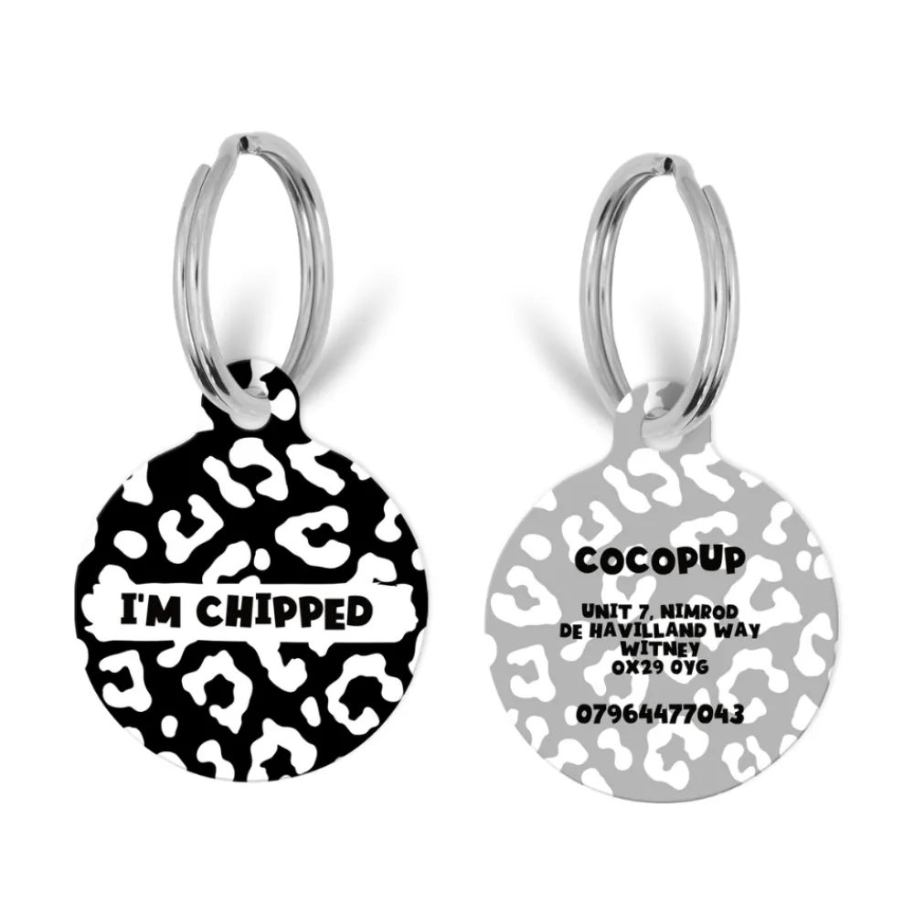 Cocopup Personalised Id Tags-Personalised Text ID Tag - Black Leopard