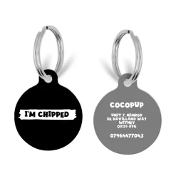Cocopup Personalised Id Tags-Personalised Text ID Tag - Black
