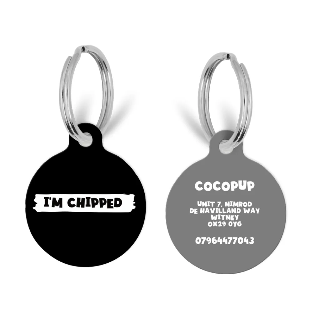 Cocopup Personalised Id Tags-Personalised Text ID Tag - Black