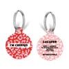 Cocopup Personalised Id Tags-Personalised Text ID Tag - Red and Pink Leopard
