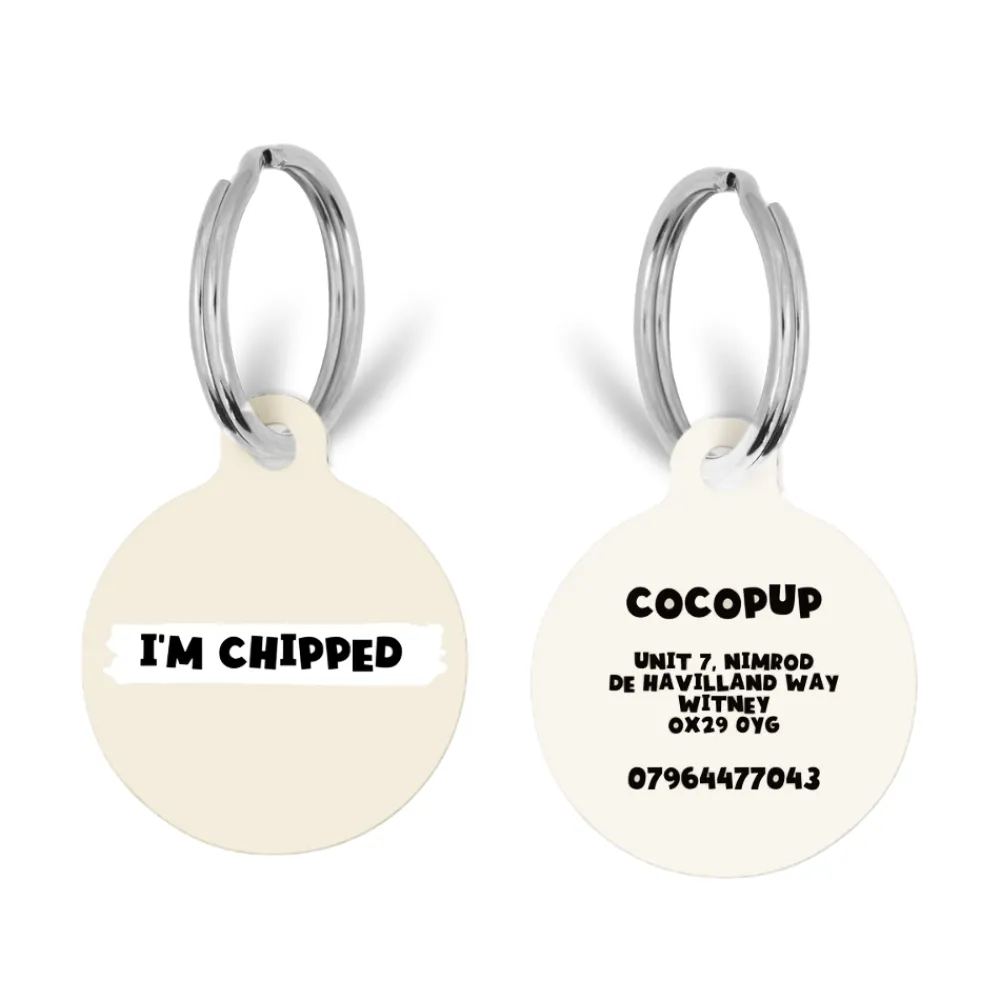 Cocopup Personalised Id Tags-Personalised Text ID Tag - Nude