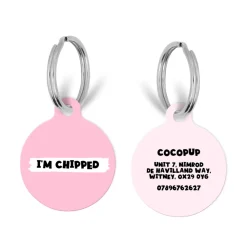 Cocopup Personalised Id Tags | Cat Id Tags-Personalised Text ID Tag - Pink