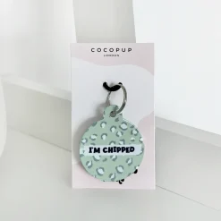 Cocopup Personalised Id Tags-Personalised Text ID Tag - Sage Leopard