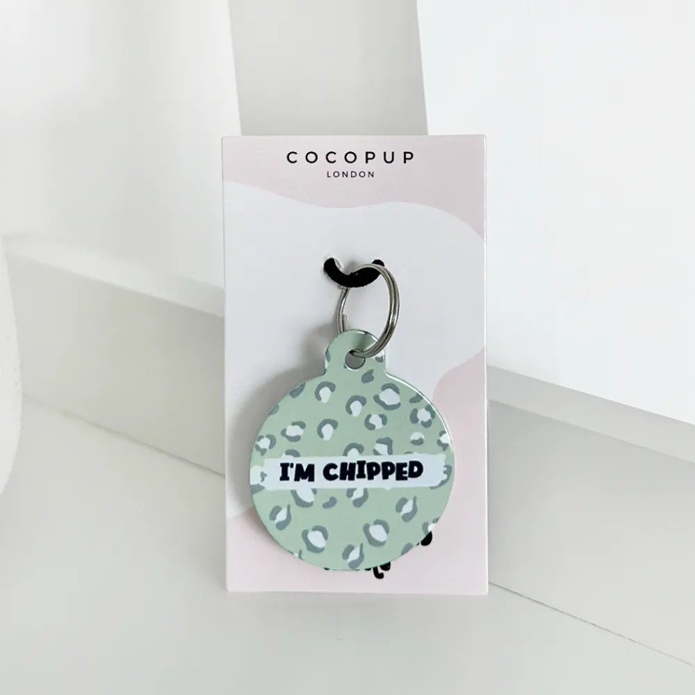 Cocopup Personalised Id Tags-Personalised Text ID Tag - Sage Leopard