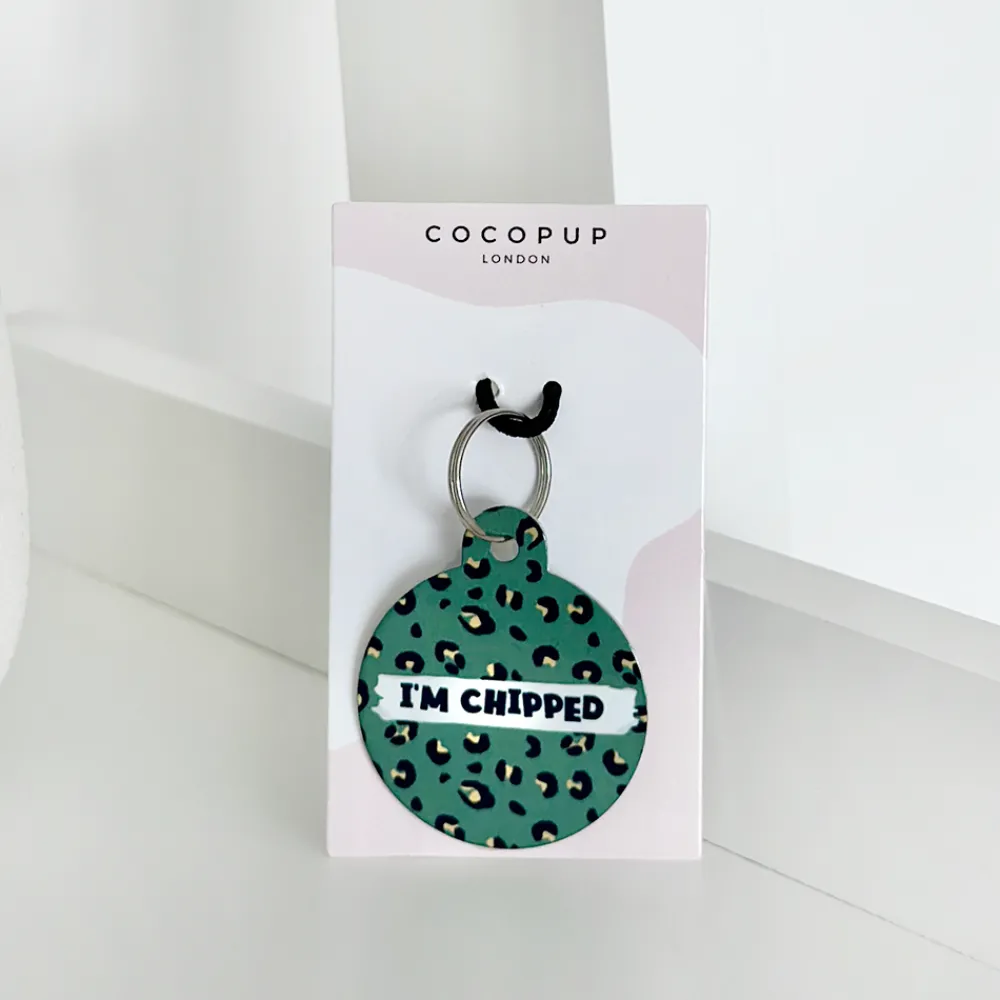 Cocopup Personalised Id Tags-Personalised Text ID Tag - Khaki Leopard