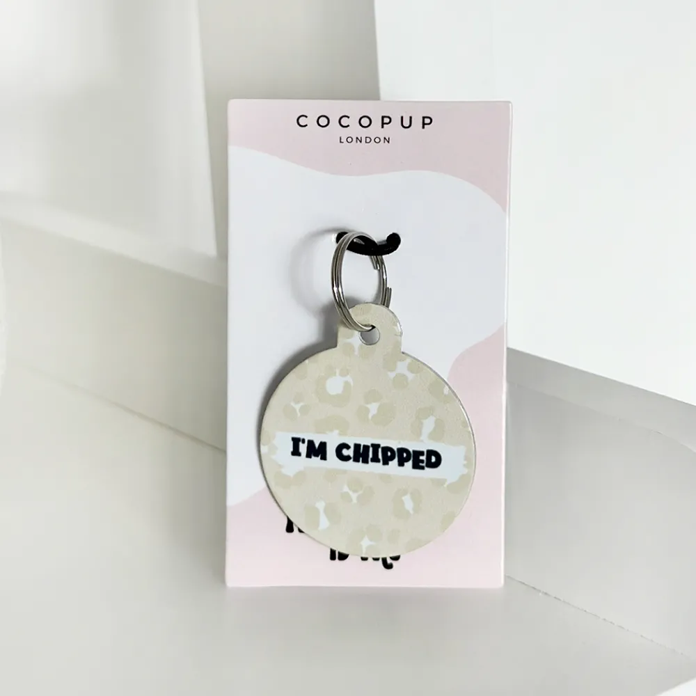 Cocopup Personalised Id Tags | Cat Id Tags-Personalised Text ID Tag - Nude Chic Leopard