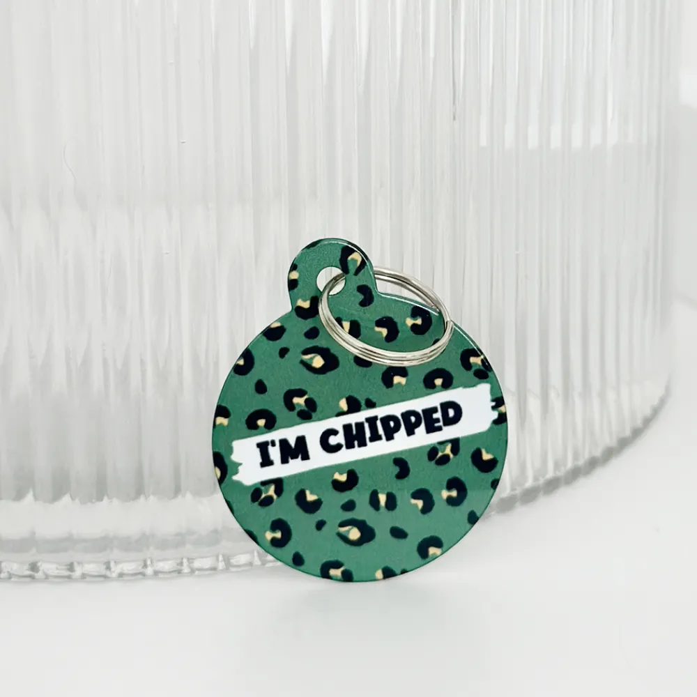 Cocopup Personalised Id Tags-Personalised Text ID Tag - Khaki Leopard