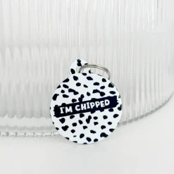 Cocopup Personalised Id Tags-Personalised Text ID Tag - Monochrome Spots
