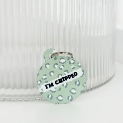 Cocopup Personalised Id Tags-Personalised Text ID Tag - Sage Leopard