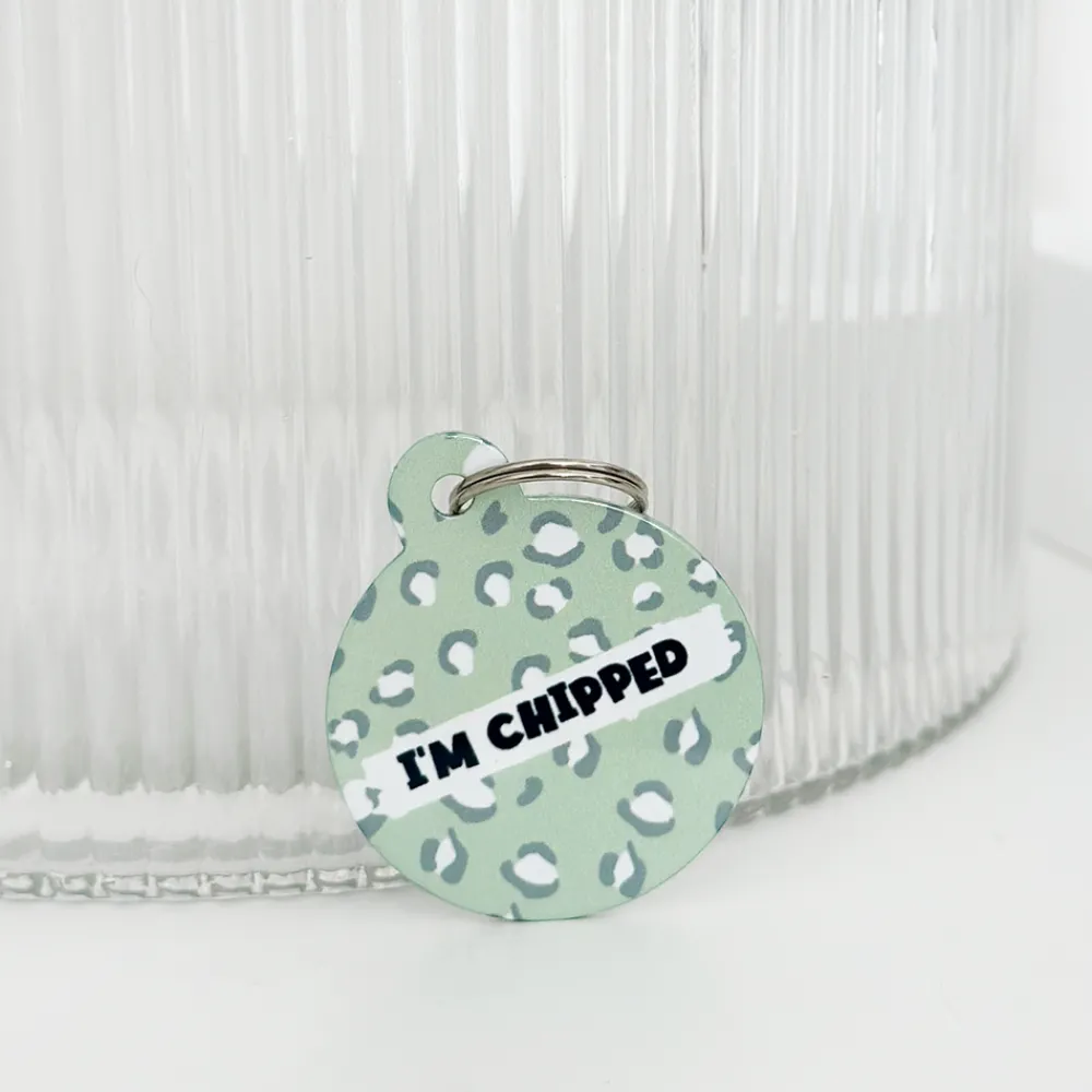 Cocopup Personalised Id Tags-Personalised Text ID Tag - Sage Leopard