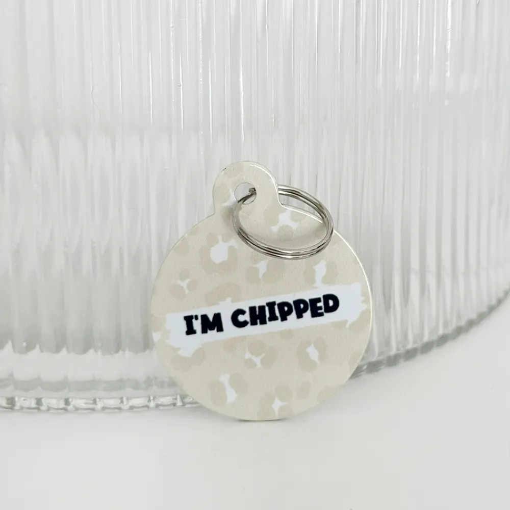 Cocopup Personalised Id Tags | Cat Id Tags-Personalised Text ID Tag - Nude Chic Leopard