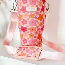 Cocopup Tumbler Carry Cases-Pink & Orange Bloom Tumbler Carry Case by Coconut Lane