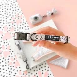 Cocopup Adjustable Harness Bundles-Pink Dalmatian Adjustable Neck Harness, Lead & Collar Bundle