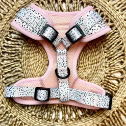 Cocopup Adjustable Neck Harnesses-Pink Dalmatian Adjustable Neck HARNESS