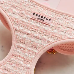 Cocopup Adjustable Neck Harnesses | Special Occassion Harnesses ✨-Pink Textured Tweed Adjustable Neck HARNESS