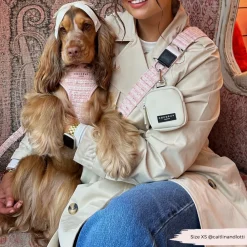Cocopup Adjustable Harness Bundles | Special Occassion Harnesses ✨-Pink Textured Tweed Adjustable Neck Harness, Lead & Collar Bundle