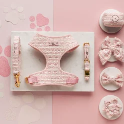 Cocopup Collar Flowers-Pink Textured Tweed Collar Flower