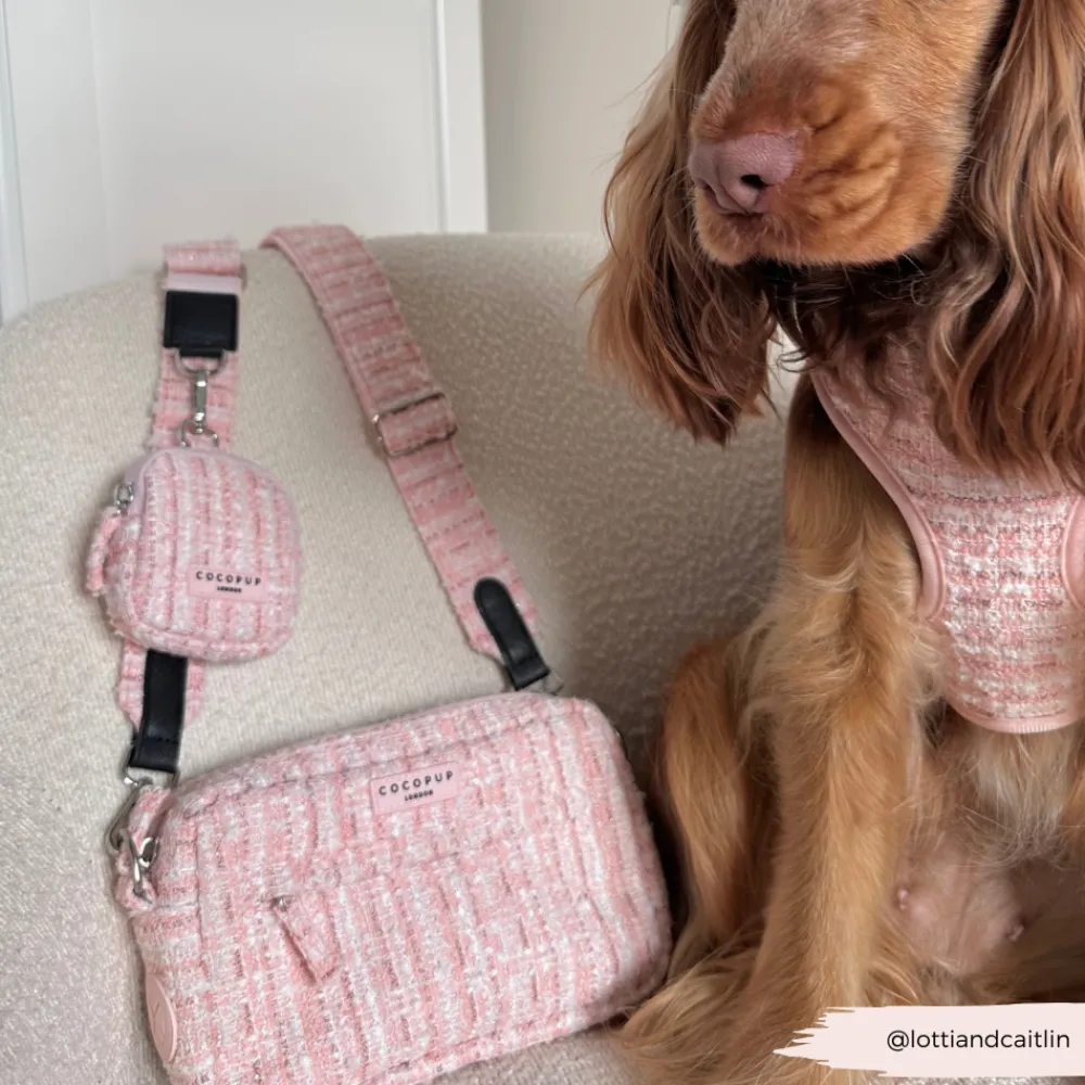 Cocopup Classic Bag Bundles-Pink Textured Tweed Dog Walking Bag Bundle - Pink Textured Tweed