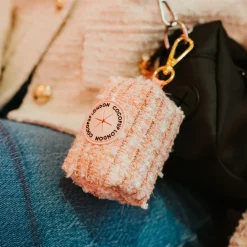 Cocopup Poop Bag Holders | Poop Bag Holders-Pink Textured Tweed Poop Bag Holder