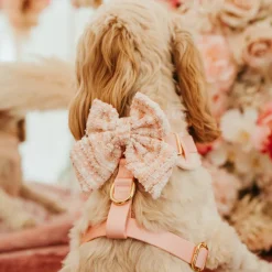 Cocopup Sailor Bow Ties-Pink Textured Tweed Sailor Bow Tie