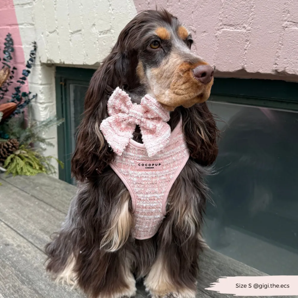 Cocopup Sailor Bow Ties-Pink Textured Tweed Sailor Bow Tie